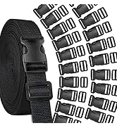 YGDZ Buckles Strap Set, 10 Yards 1 Inch Nylon Webbing Strap with 20 Set Side Release Plastic Buck...