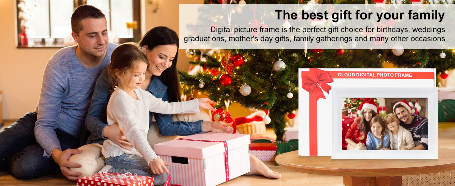 frameo white wifi digital picture frame 10.1 inch smart electronic load from phone for photos