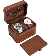 ProCase 2-Slot Watch Travel Case for Men, PU Leather Portable Watch Holder, Compact Small Carryin...