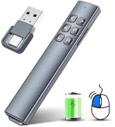 Presentation Clicker with Air Mouse, RF 2.4GHz PowerPoint Clicker for PPT | Rechargeable Wireless...