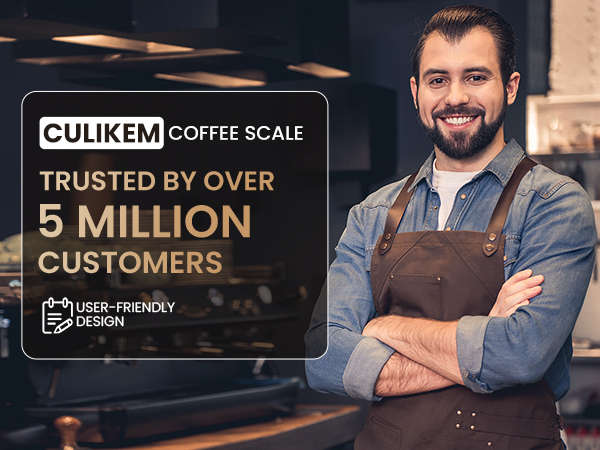 CULIKEM coffee scale trusted by over 5 million customers, user-friendly design for coffee brewing.