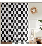 Ohocut Checkered Shower Curtain, Black and White Shower Curtains for Bathroom, Cute Retro Checker...
