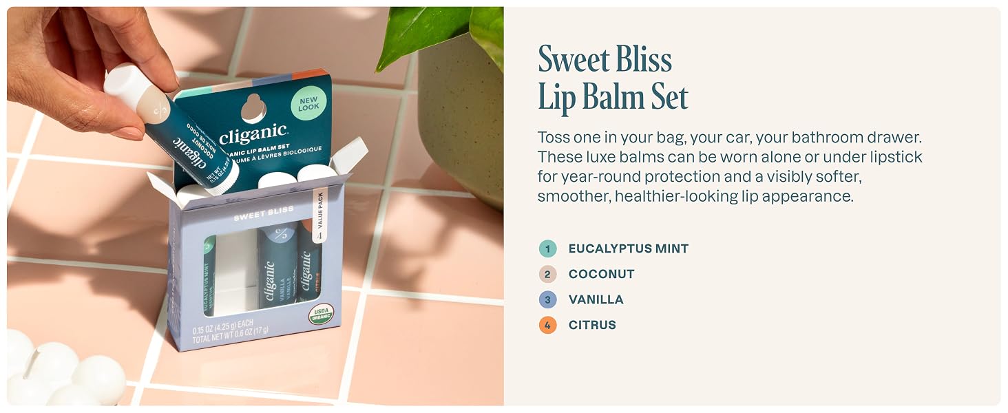Cliganic Sweet Bliss Lip Balm Set