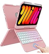 iPad Mini 6 Case with Keyboard, Touchpad Keyboard Case for iPad Mini 6 Generation 8.3-inch 2021 w...