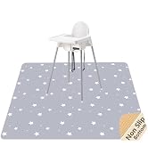 Splat Mat for Under High Chair/Arts/Crafts, WOMUMON Washable Baby Spill Mat Waterproof Anti-Slip ...