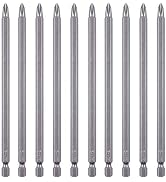 Rocaris 10 Pack 2 x 6" Cord less Drill Phillips Screwdriver Bit Magnetic Tip Extra Long Set