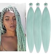 Mint Green Braiding Hair Pre stretched Ez Braid Knotless Fulani Braiding Hair