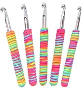 Coopay Large Crochet Hooks Set, Rainbow Non-Slip Spiral Grip, K/6.5mm, 7.0mm, L/8.0mm, M/9.0mm, N...