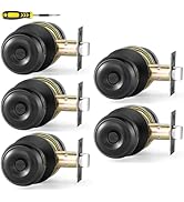 Lanwandeng 5 Pack Interior Door Knobs for Bedroom or Bathroom Keyless, Black Privacy Door Knob, R...