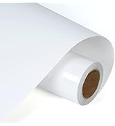 RENLITONG White HTV Iron on Vinyl 12Inch by 10ft Roll HTV Heat Transfer Vinyl for T-Shirt HTV Vin...