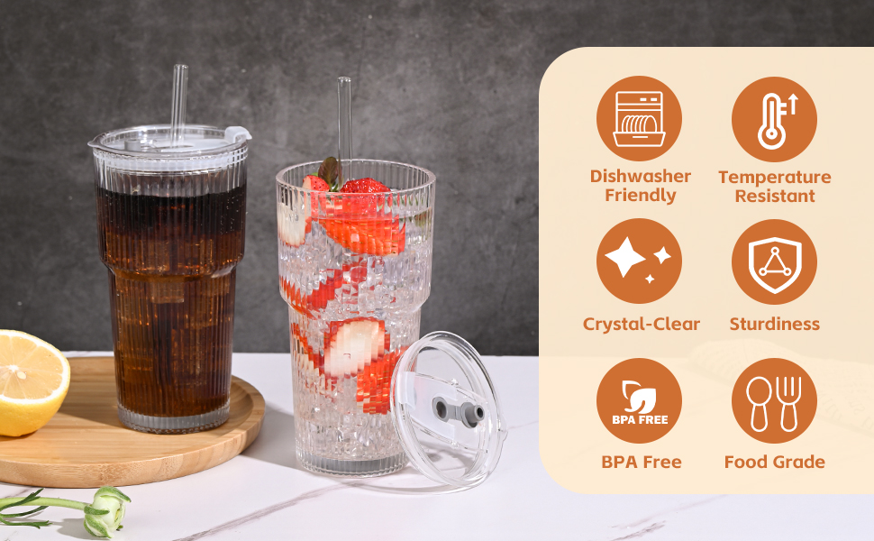 Iced Coffee Cups with Lid