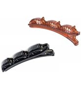 2 in 1 Multi Clip Hair Accessories - Braided Clips and Duckbill Barrettes for Women - Black & Brown