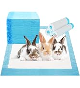 PINVNBY 100 Pieces Disposable Pee Pads for Rabbit,17.72"x12.99" Rabbits Toilet/Potty Training Pad...
