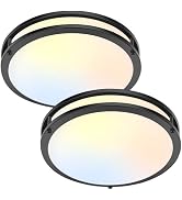 13 Inch LED Ceiling Light Fixture Black, 36W 4400Lm Flush Mount Ceiling Lamps, Dimmable 5CCT 2700...