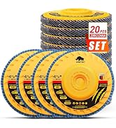 Flap Discs 4 1/2 for Angle Grinder no Tools Installation, 20 Pcs 40/60/80/120 Grit Flap Disc, 4.5...