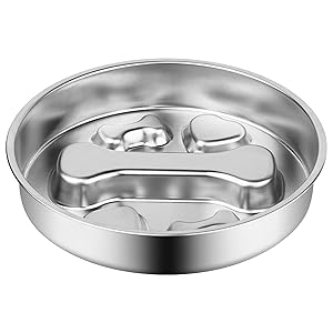 stainless steel slow feed dog bowl