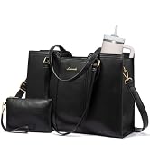 LOVEVOOK Laptop Tote Bag for Women - Waterproof Work Bag for Women & Vintage Computer Bag with Wr...