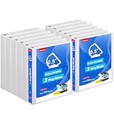 COMIX Heavy Duty 0.5 inch Slant-D Ring View Binder, 1/2 inch 3 Ring Binders, Hold 125 Sheets of 8...