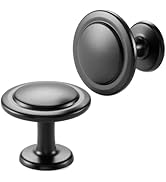 BEROSSA Matte Black Kitchen Cabinet Knobs Black Drawer Knobs, 10 Pack 1-1/4 Inch, 8222 Round Sing...