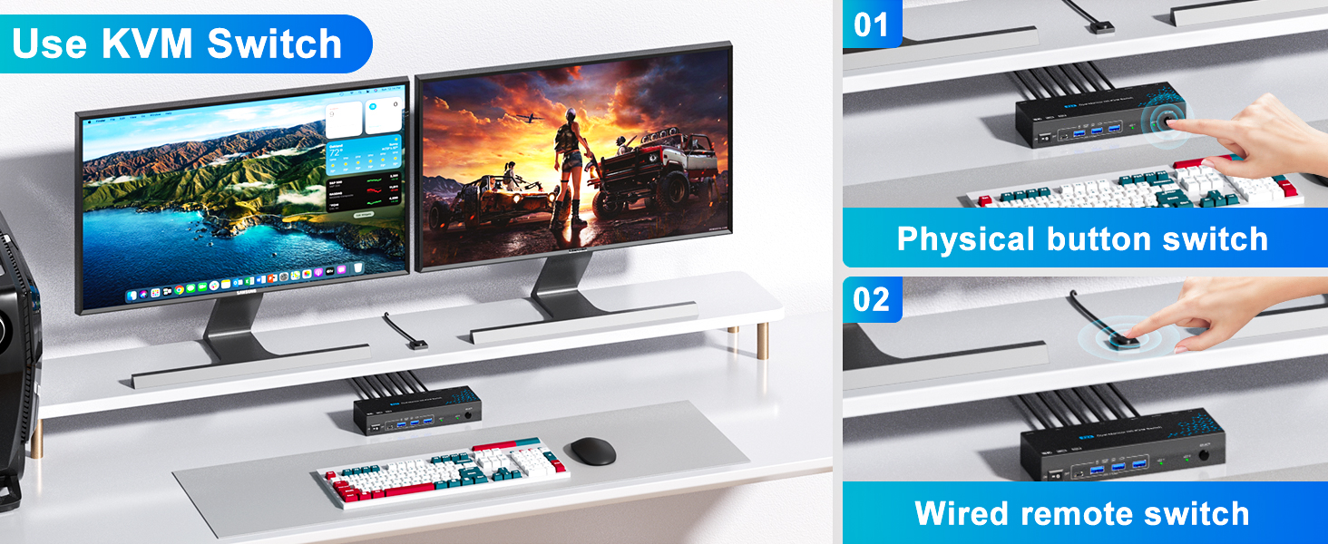 Dual monitor kvm Switch