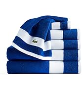 Lacoste Sport Stripe 6-Piece Luxury Cotton Towel Set – Made with 100% Soft Supima Cotton, Absorbe...