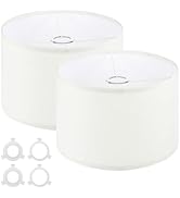 PATIKIL Drum Lamp Shades for Table Lamps 12"x12"x8" Linen Lampshade Set of 2 Easy Assembly Lamp S...