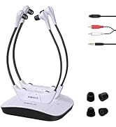SIMOLIO Dual Wireless Headphones for TV Watching with Spare Battery for Seniors and The Elderly, ...