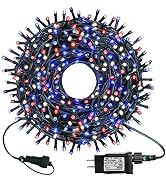 kemooie 4th of July Decorations 300 LED 99Ft Red White Blue String Lights, 8 Lighting Modes Plug ...