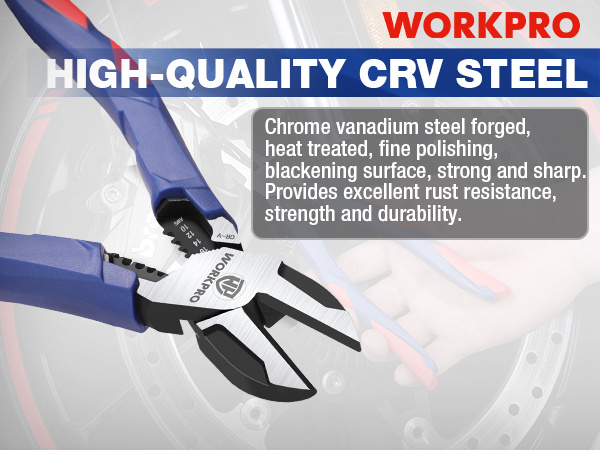 6 inch CRV Diagonal Cutting Pliers with Wire Stripper WORKPRO Diagonal Cutting Pliers