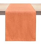 Winotic Table Runner 13 x 72 Inches Long, Cotton Linen Farmhouse Style Orange Table Linen for Kit...