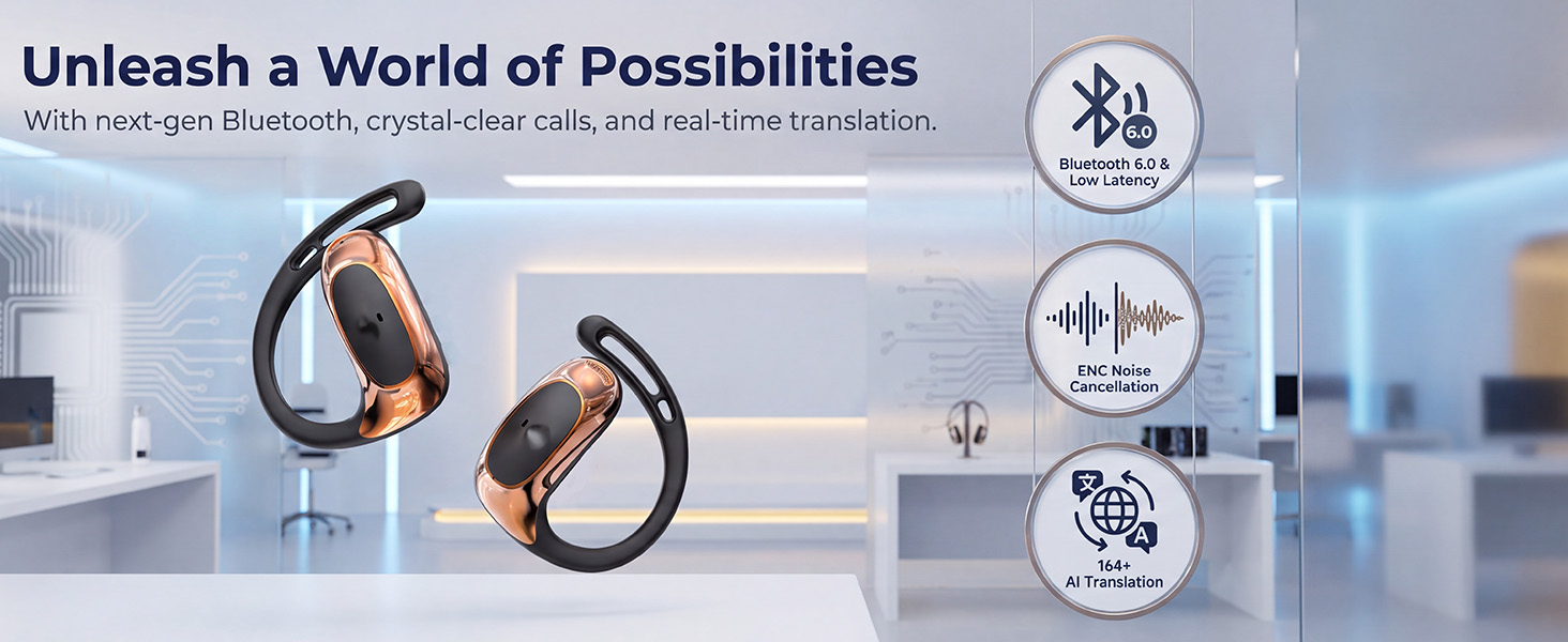 open ear headphones wireless bluetooth