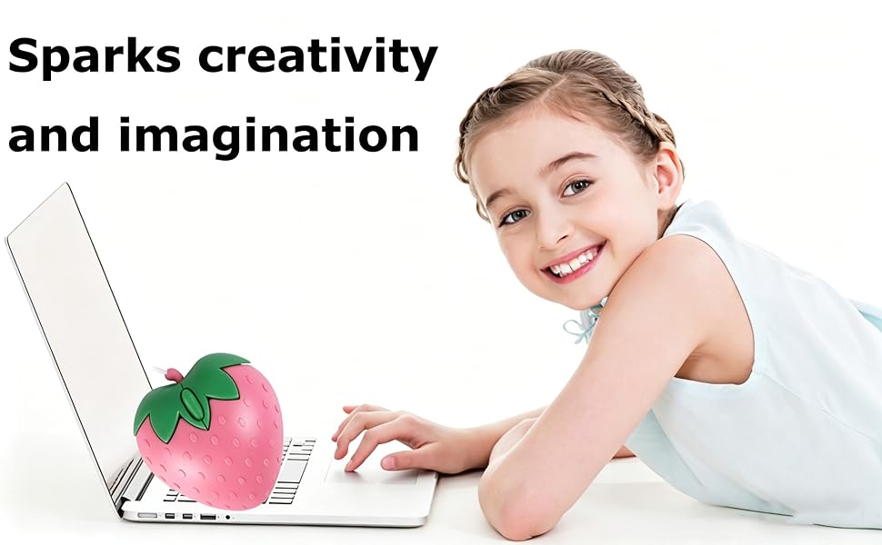 Wired Mouse Cute pink Fruit Strawberry Shape Silent Portable Girly Optical girl boy women gift