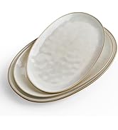 famiware Serving Platter, Oval 15.59/14.3/12.9 inch Serving Dishes for Entertaining, Serving Bowl...