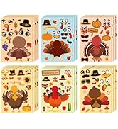 OHOME Thanksgiving Stickers - Thanksgiving Crafts for Kids - DIY Turkey Stickers,Kids Thanksgivin...
