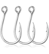 Alwonder 10-Pack Inline Hooks 5X Strong Single Replacement Hook for Hard Baits, High Carbon Steel...