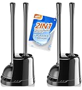 LOVLOY Toilet Plunger and Brush,2 Pack Bowl Brush and Heavy Duty Toilet Plunger Set with Ventilat...