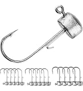 VMSIXVM Ned Rig Jig Heads Fishing Lures kit, Ned Rigs Jighead with Soft Plastic Worms Stick Baits...