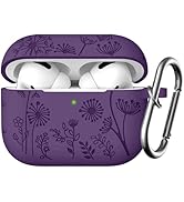 Lerobo Flower Engraved Case for Airpod Pro/Airpod Pro 2, Cute Silicone Skin Full Protective Cover...