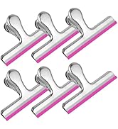 HOUSE AGAIN 6 Pack Stainless Steel Lagre Chip Bag Clips Covered with Silicone - NO More Sharp Edg...