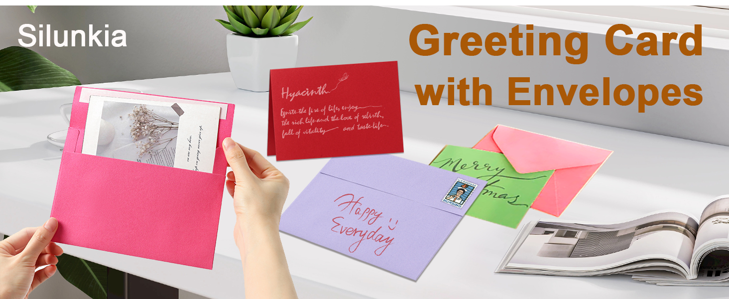 Colored greeting cards and envelopes blank Note cards with envelopes Greeting cards with envelope