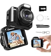 4K 64MP Mini Keychain Camera Vintage Vlogging Camera for YouTube,Pocket Retro Video Camera with L...