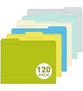 File Folder, HERKKA 120 Pack 1/3 Cut Tab File Folders, Letter Size, Assorted 6 Colors, Colored Fi...
