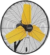 Pro 9500 CFM 24 IN Outdoor High Velocity Wall Mount Fan, 3-Speed Heavy Duty Metal Fans with IP44 ...
