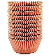 Eoonfirst Rose Gold Foil Cupcake Case Liners Valentine's Day Baking Muffin Paper Cups 200 Pcs
