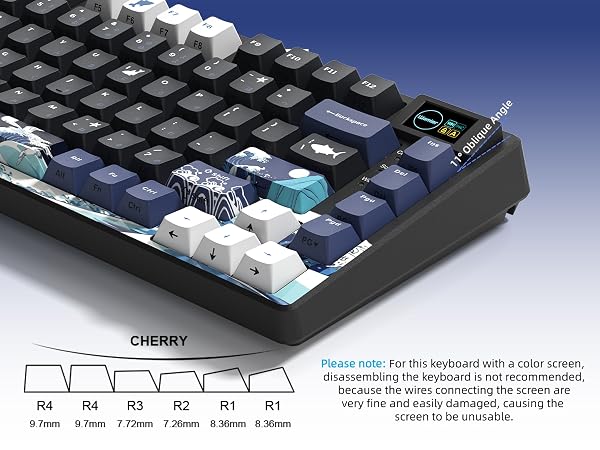 75% Keyboard with Color Multimedia Display Mechanical Gaming Keyboard Wired Hot Swappable