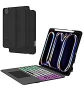 Keyboard Case for 2024 iPad Pro 13 inch (M4): 3 Zone 7 Colors Backlit Detachable Magnetic Keyboar...