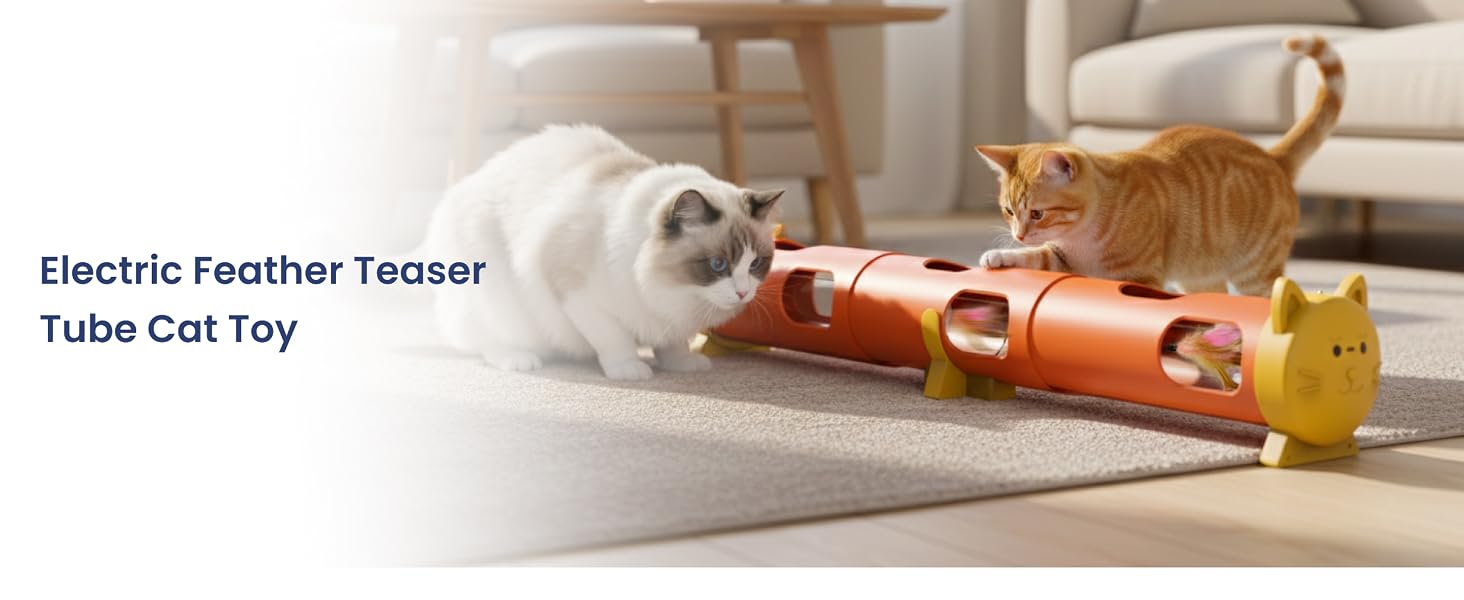 Interactive cat toy with hidden feather movement