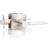 GOBEKOR 1 Pack Brushed Nickel Door Handle Interior Door Handle with Lock Passage Door Handles Nic...
