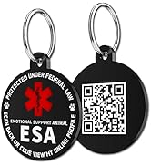 MYLUCKYTAG QR Code ESA Emotional Support Dog ID Tag - Pet Online Profile - Scan QR Receive Instan...