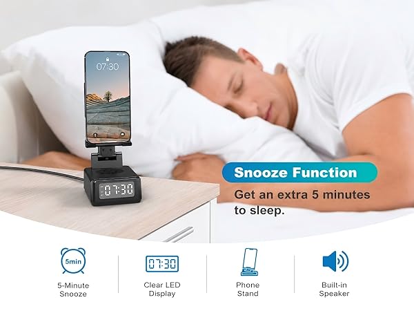 phone stand with alarm clock